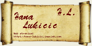 Hana Lukičić vizit kartica